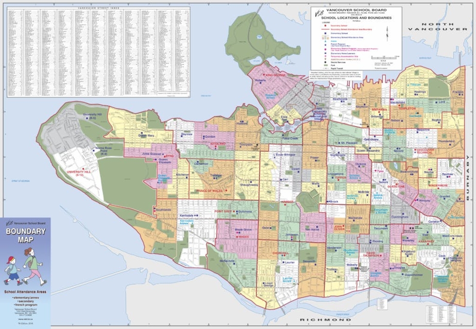 Vancouver Map of Schools